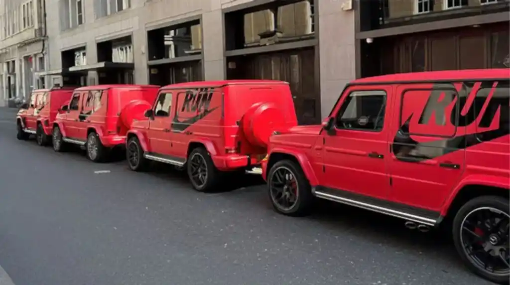 Branded Mercedes G63 fleet for a brand activation in London